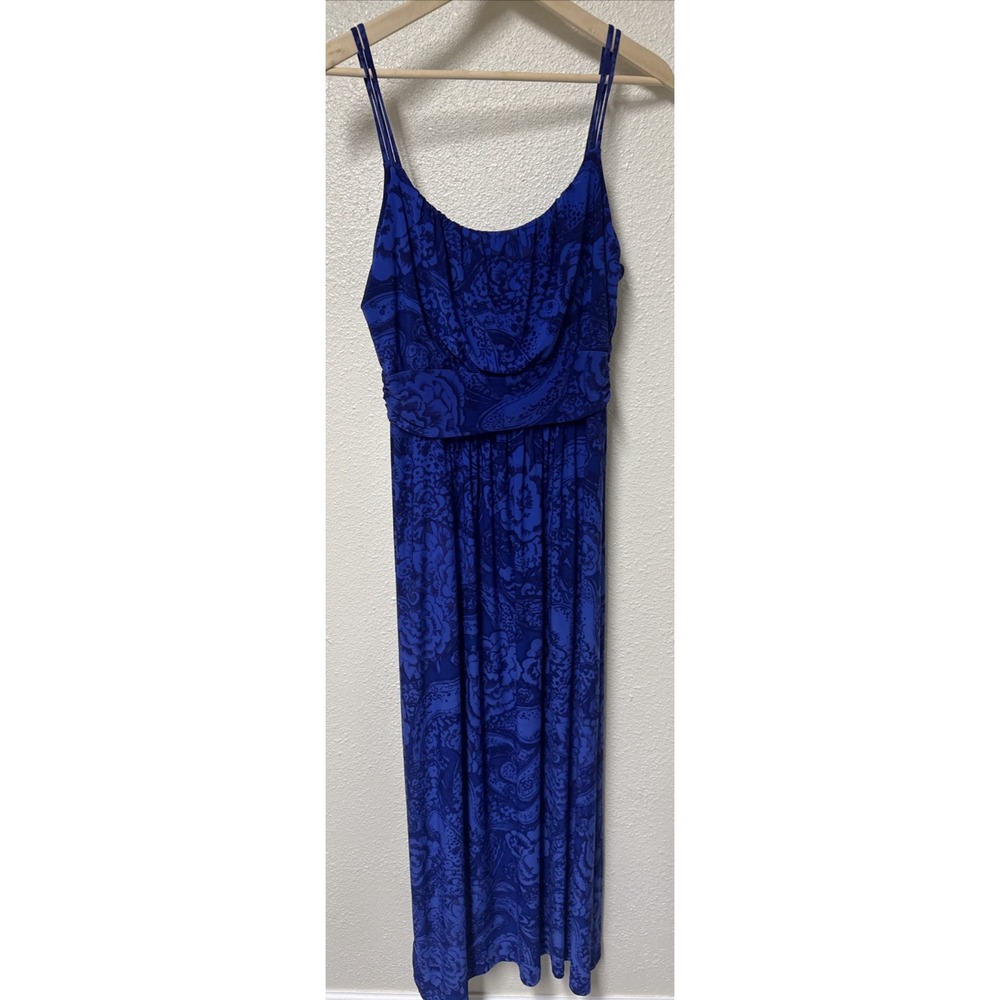 Lauren Ralph Lauren Dress Maxi Floral Empire Waist Stretch Mature Resort Sz 14 - Picture 4 of 9